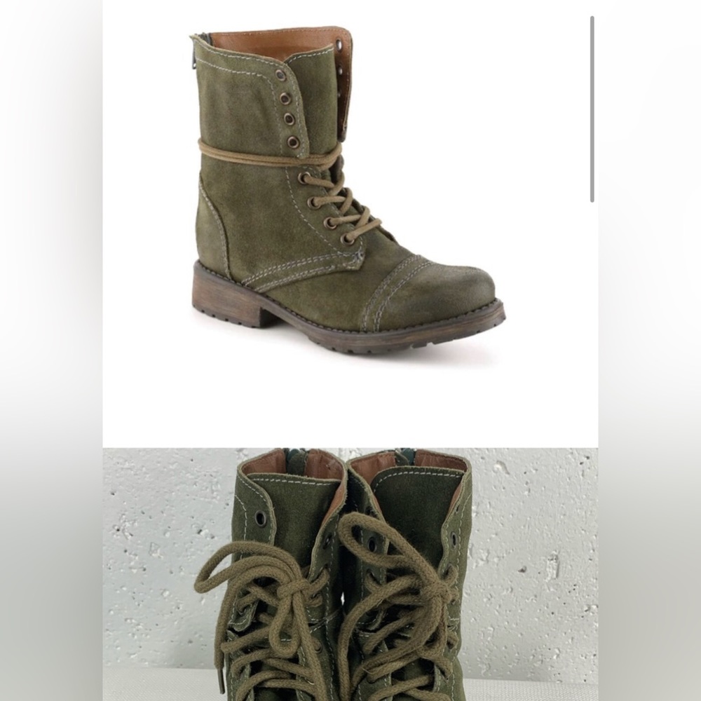 EUC Steve Madden combat boots olive green 🥾